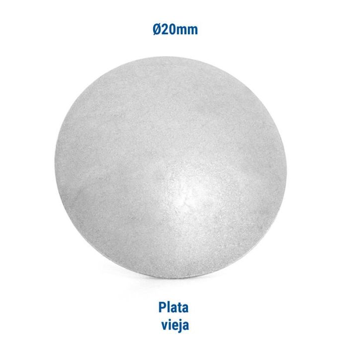 Tachuela Lisa Hierro Ø20 Acabado Plata Vieja Heico (Set de 100) 2