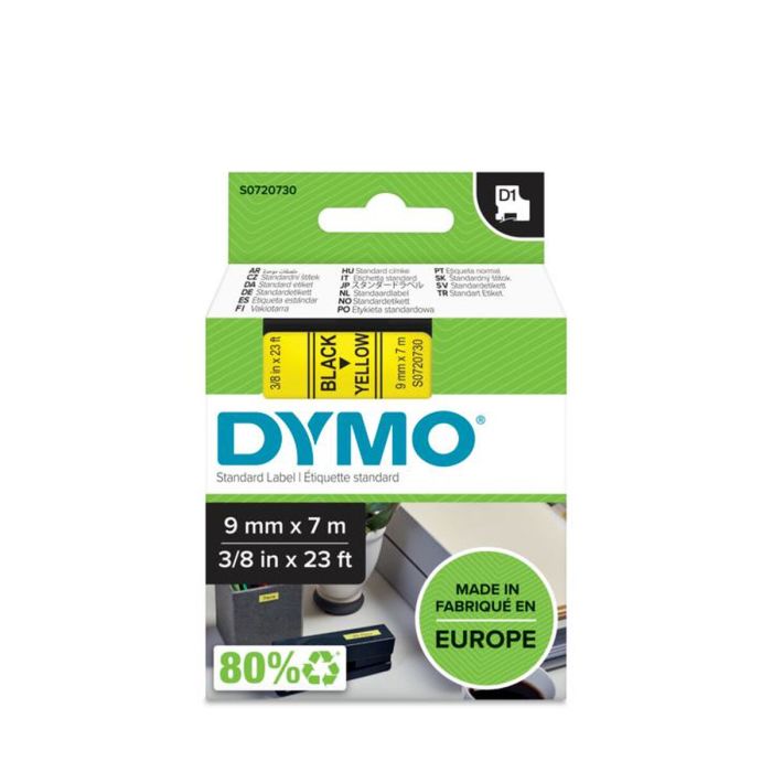 Étiquettes adhésives Dymo S0720730 Jaune Noir/Jaune 1