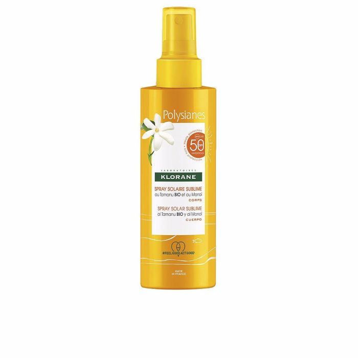 Klorane Polysiane Monoï Y Tamanu Bio Spray Solaire Corps Spf50 200 mL