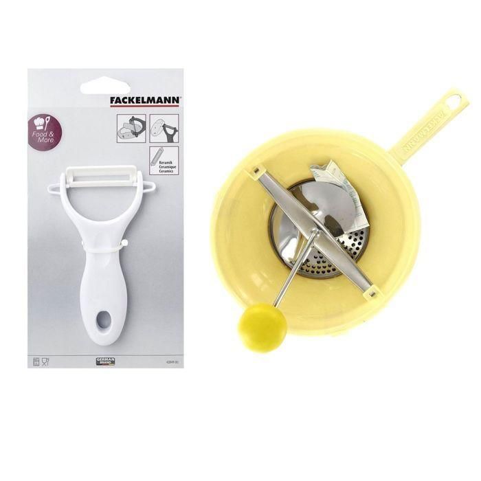 Ensemble de 2 ustensiles spécial purée avec éplucheur et moulin a légumes - FACKELMANN - 4 Ensemble de 2 ustensiles spécial purée avec éplucheur et moulin a légumes - FACKELMANN - 4