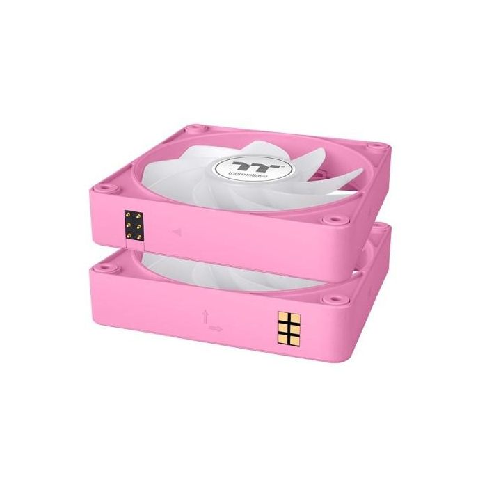 120mm Thermaltake CT120 EX Reverse ARGB Sync PC Cooling Fan Pink 3 Pack 1