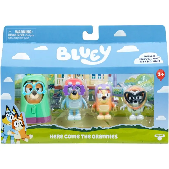 Bluey - Coffret de 4 figurines articulées Les Grands-Mères - À collectionner - Dès 3 ans Bluey - Coffret de 4 figurines articulées Les Grands-Mères - À collectionner - Dès 3 ans