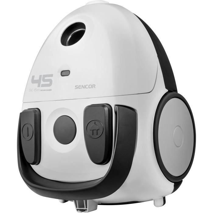 Sencor Aspirateur Traîneau avec Sac SVC 45WH-EUE3, Moteur ECO 850W, 1.5L, 79 dBA, Filtration 5 Niveaux, Cordon 5m, Blanc Sencor Aspirateur Traîneau avec Sac SVC 45WH-EUE3, Moteur ECO 850W, 1.5L, 79 dBA, Filtration 5 Niveaux, Cordon 5m, Blanc
