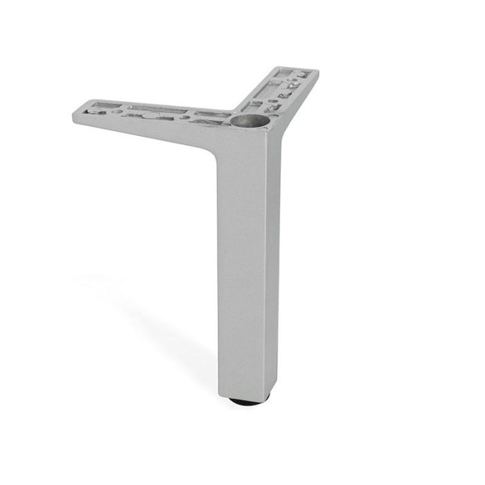 Pata Metálica Zamak Quadro Acabado Gris Ral Altura H90 Mafos 2