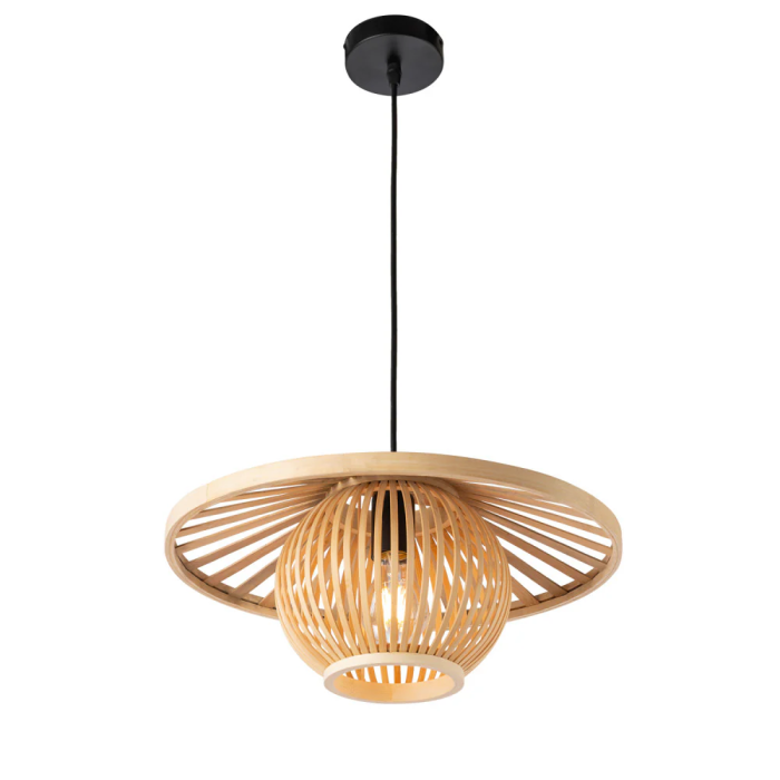 Lampe Suspendue Pembroke Pines SKD-P80114, Rotin, Style Naturel Boho-Chic 3