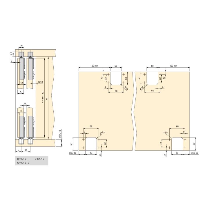 Emuca Kit de ferrures pour Flow 2 portes coulissantes et armoire à fermeture souple avec rails encastrés 2,35m, panneaux non inclus, Anodisé mat 5 Emuca Kit de ferrures pour Flow 2 portes coulissantes et armoire à fermeture souple avec rails encastrés 2,35m, panneaux non inclus, Anodisé mat 5