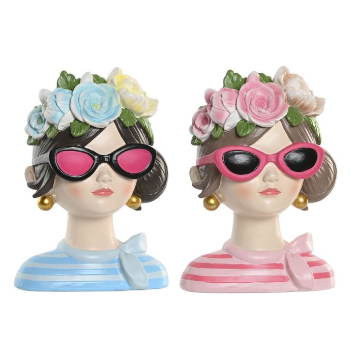 Figurine Décorative Home ESPRIT Bleu Rose Femme 14 x 10 x 20 cm (2 Unités) 1 Figurine Décorative Home ESPRIT Bleu Rose Femme 14 x 10 x 20 cm (2 Unités) 1