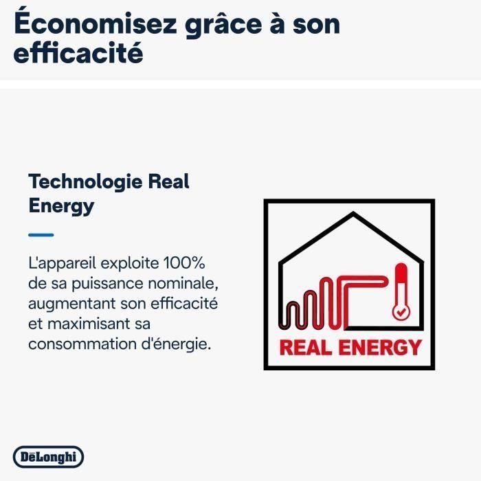 DELONGHI TRRS0920 2000 watts Radiateur bain d'huile - 3 niveaux de puissance - Comfortemp - Real Energy (+35 % de convection) 3