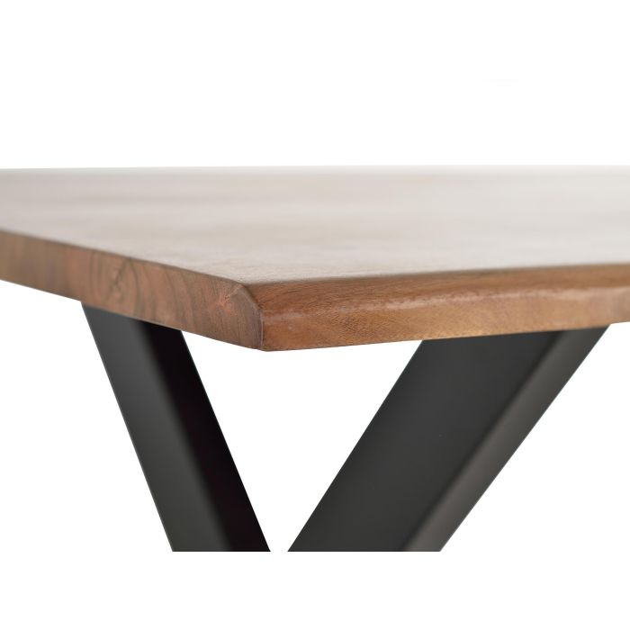 GINER Y COLOMER Table de Salle à Manger en Bois d'Acacia Naturel avec Pieds en Métal Noir - 240x100x78 cm, Artisanale 3 GINER Y COLOMER Table de Salle à Manger en Bois d'Acacia Naturel avec Pieds en Métal Noir - 240x100x78 cm, Artisanale 3