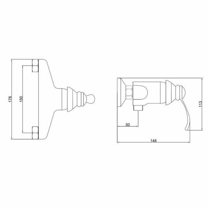 Mitigeur Rousseau Byron Gris Chrome Métal Laiton 15 cm Douche 1