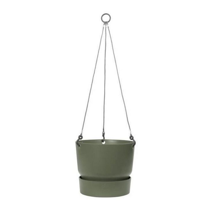 Elho Pot suspendu Greenville 24 - Vert feuille - Extérieur - Ø 23.9 x H 20.3 cm