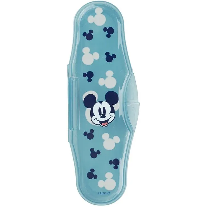 Thermobaby - Lot de 2 cuillères bébé avec étui de transport - DISNEY Baby Mickey Mouse - Sans BPA - Compatible micro-ondes - Idéal premiers repas