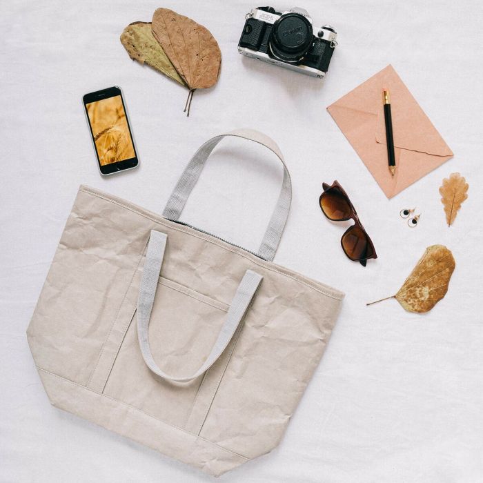 Sac à Achats KSIX Gris Polyester papier kraft 2