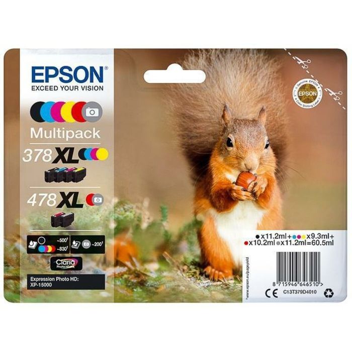 Cartouche d'encre originale Epson Multipack 6-colours 378XL / 478XL Claria Photo HD Ink Noir
