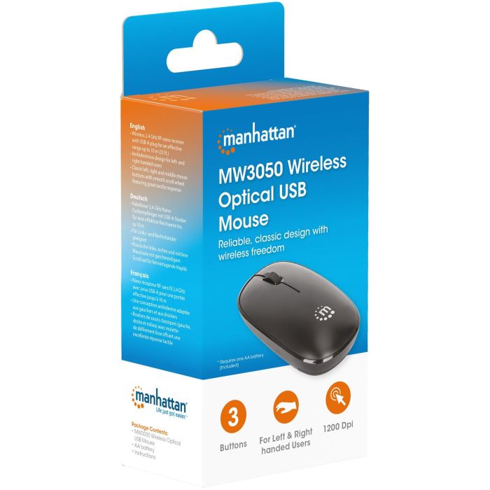 MANHATTAN MW3050 Kabellose USB-Maus 3 Tasten Mausrad schwarz 5 MANHATTAN MW3050 Kabellose USB-Maus 3 Tasten Mausrad schwarz 5