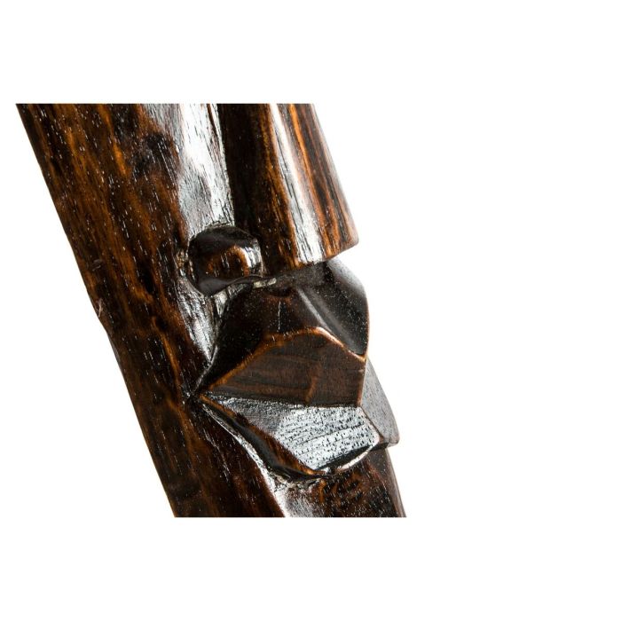 Décoration murale DKD Home Decor Beige Bois Brun foncé Masque Tribal (15 x 6 x 100 cm) (4 Unités) 1