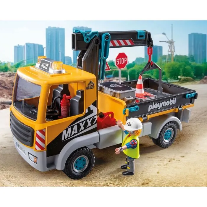 Playmobil Camion grue, travailleur et accessoires 71750 2
