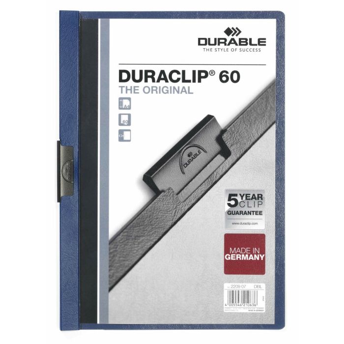Dossier de Portefeuilles Durable Duraclip 60 Transparent Bleu foncé A4 4