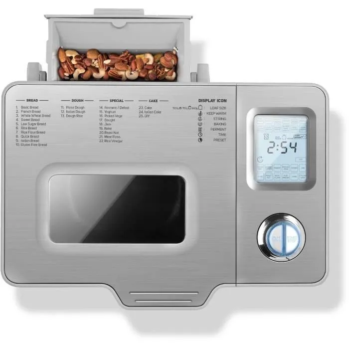 Sencor SBR 2000SS Machine à pain en acier inoxydable avec 23 programmes, écran LCD et distributeur automatique - Capacité 900 g Sencor SBR 2000SS Machine à pain en acier inoxydable avec 23 programmes, écran LCD et distributeur automatique - Capacité 900 g
