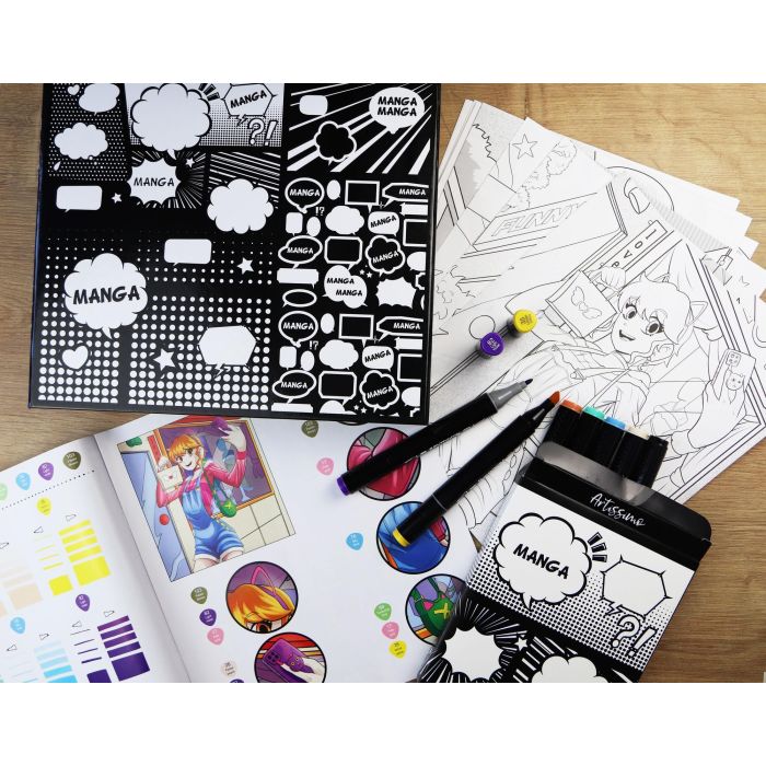 Coffret créatif - SYCOMORE - Layout et marqueurs - Manga Fille - Des 10 ans 2 Coffret créatif - SYCOMORE - Layout et marqueurs - Manga Fille - Des 10 ans 2