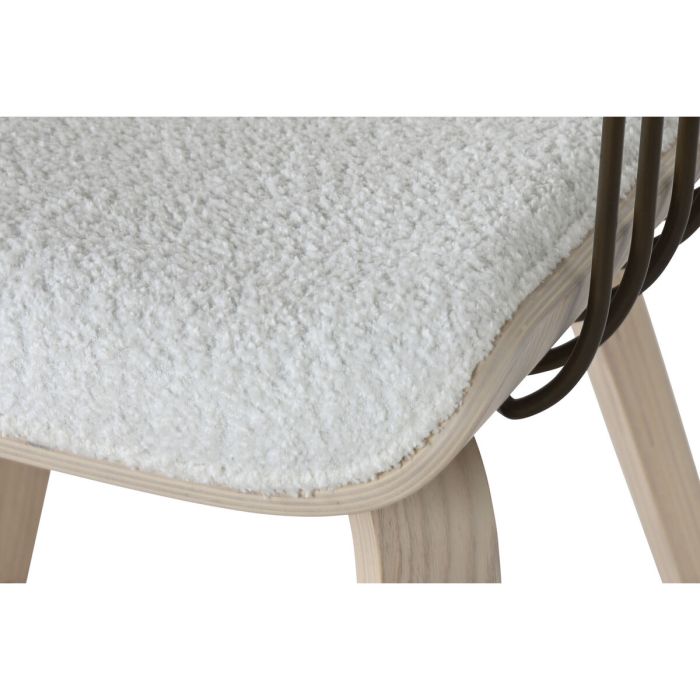 Chaise de Salle à Manger Home ESPRIT Blanc Polyester Bois 51 x 55 x 76,5 cm 2