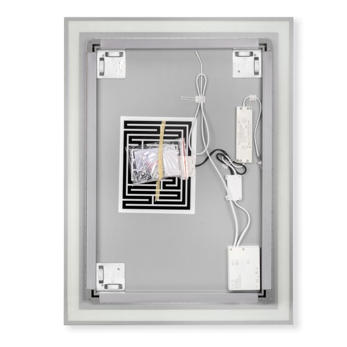 Emuca Miroir de salle de bain Heracles avec éclairage LED frontal et décoratif (AC 230V 50Hz), 34 W, Plastique et Verre 7