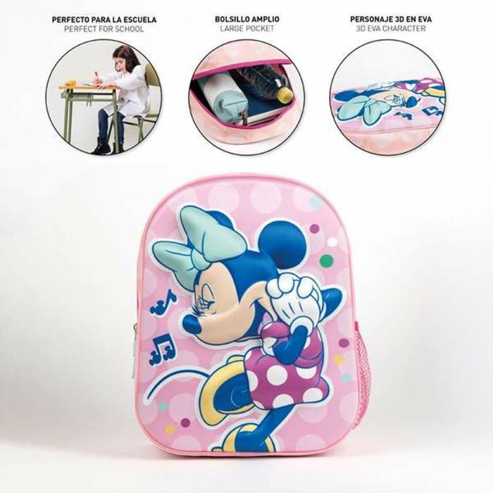Cartable 3D Minnie Mouse Rose 25,0 x 31,0 x 10,0 cm 2