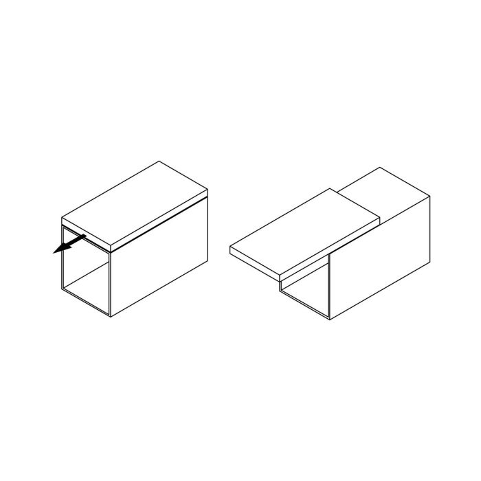 Emuca Rails de table coulissante Twice Top, Aluminium, Anodisé mat 4