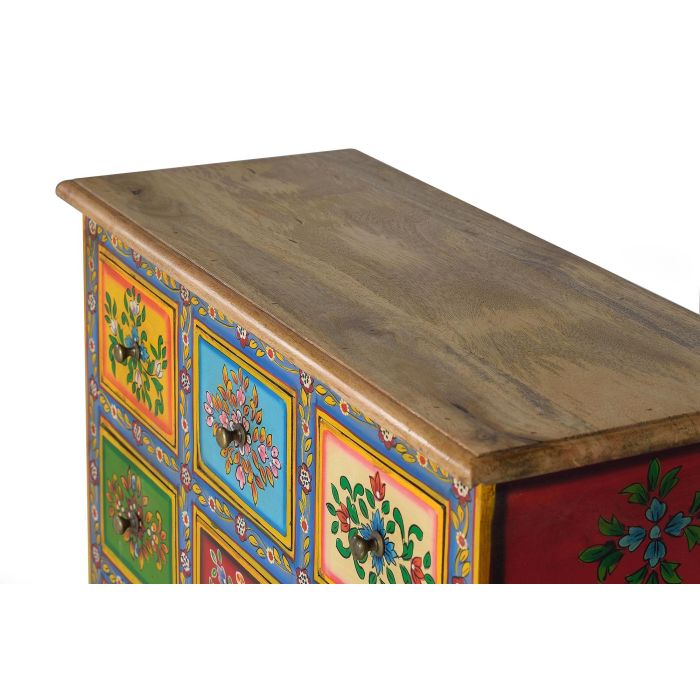 GINER Y COLOMER - Commode 9 tiroirs en bois de manguier massif avec finition peinte à la main - Buffet de rangement artisanal 6 GINER Y COLOMER - Commode 9 tiroirs en bois de manguier massif avec finition peinte à la main - Buffet de rangement artisanal 6