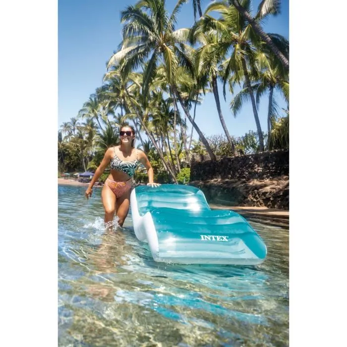 INTEX Matelas Gonflable Tumbona Asymétrique Bleu Océan 191 x 99 cm 2