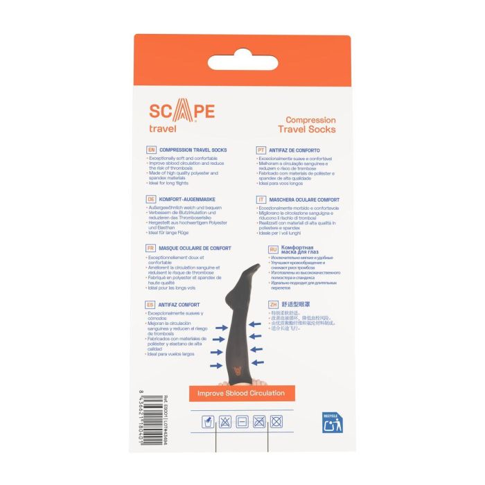 Chaussettes de Contention Scape Travel Noir 3 Chaussettes de Contention Scape Travel Noir 3