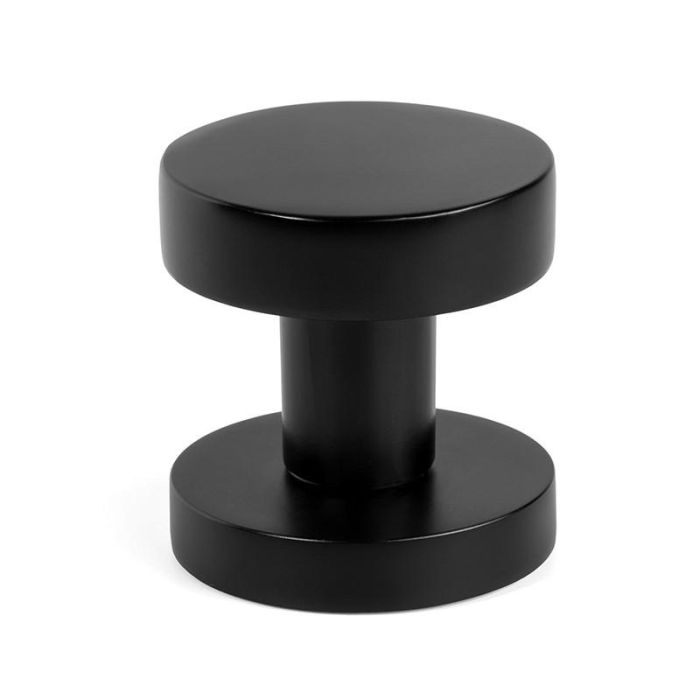 Pomo Manivela Redondo Ø53 Elio Negro, Niquel Satinado Acabado Niquel Cepilla Herrajes Alk 1