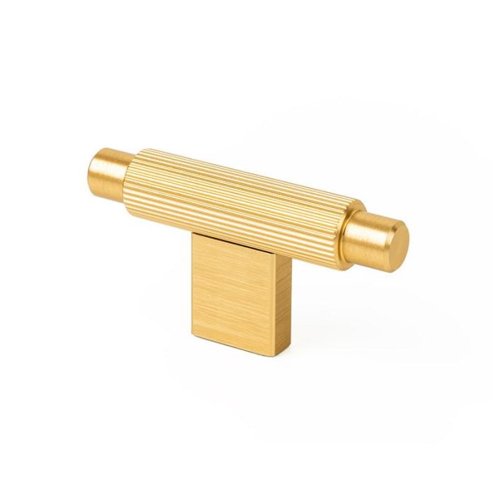 Pomo Aluminio Modelo Arpa Acabados Efecto Inox, Laton Cepillado, Negro Cepillado Acabado Efecto Inox Dist. Agujero 70X37 Viefe 1