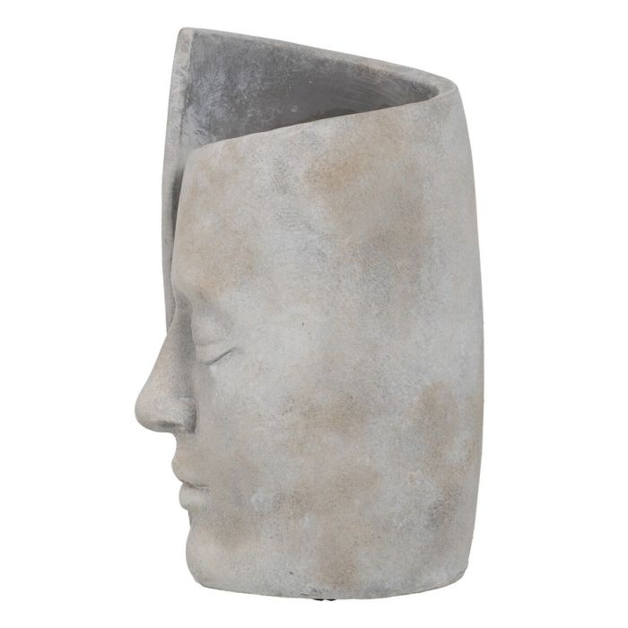 Vase Gris Ciment Visage 21 x 18 x 32,5 cm 2