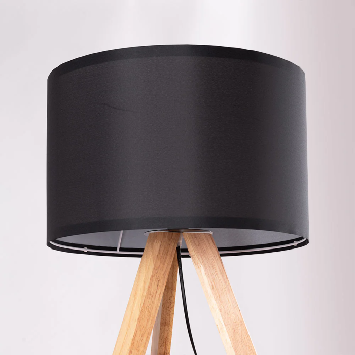 Lampe sur pied trépied Pyongyang [OPV-780SGN2422] en bois et tissu, douille E27, style naturel, nordique, rustique 13