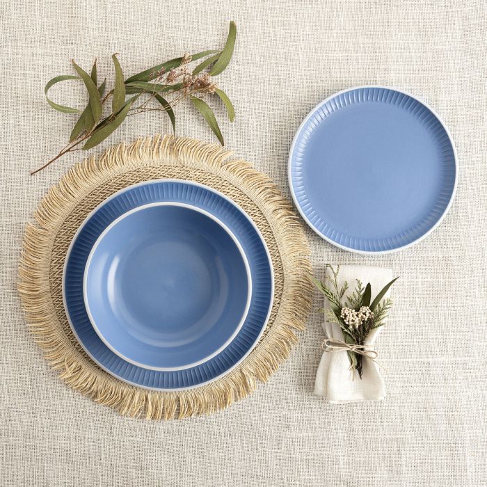Assiettes Bidasoa Moana Bleu Céramique 12 Pièces 5