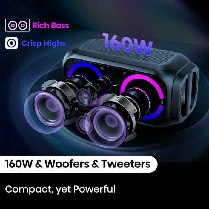 Haut-parleurs bluetooth portables Hisense PR160 Noir 11 Haut-parleurs bluetooth portables Hisense PR160 Noir 11