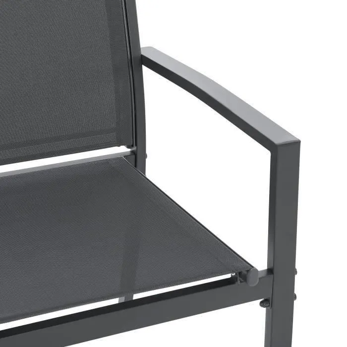 SALONCEBUGF Mobilier de Jardin Structure Acier 4 Personnes Gris 2