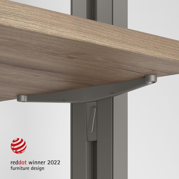 Emuca Lot de consoles pour 5 étagères en bois pour la structure Zero, planches non incluses, Zamak, Peint gris pierre 1 Emuca Lot de consoles pour 5 étagères en bois pour la structure Zero, planches non incluses, Zamak, Peint gris pierre 1