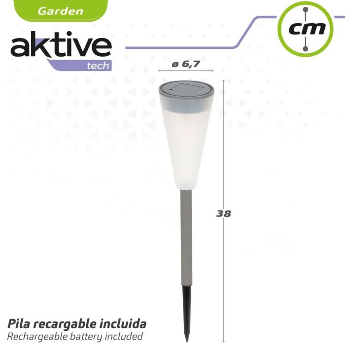 Borne de jardin solaire Aktive Plastique 6,7 x 39 x 6,7 cm (24 Unités) 1