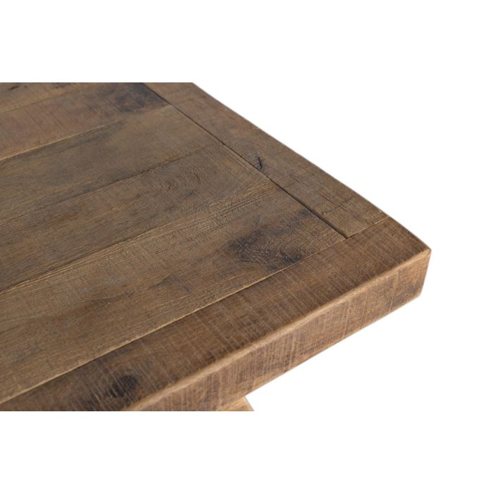 GINER Y COLOMER Table basse carrée en bois de manguier massif, finition naturelle - Design à lignes droites avec piétement central stable 2 GINER Y COLOMER Table basse carrée en bois de manguier massif, finition naturelle - Design à lignes droites avec piétement central stable 2