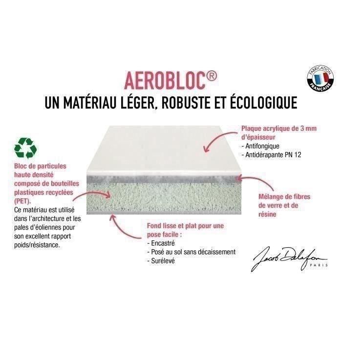 Receveur de douche extra-plat Jacob Delafon Ipso E62300-AGM 80x80x3 cm - Gris anthracite, texture pierre 2