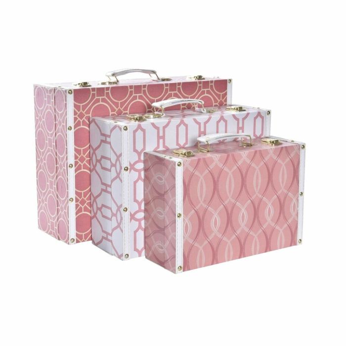 Set de boîtes décoratives DKD Home Decor Toile Bois (40 x 31 x 15 cm) 3