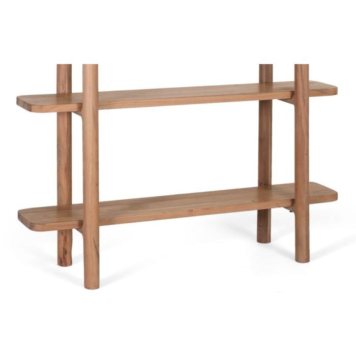 GINER Y COLOMER - Bibliothèque en Acacia Massif Artisanale 110 cm - Étagère Largeur 110 x Profondeur 20 cm - 5 Niveaux - Finition Naturelle - Montage Requis