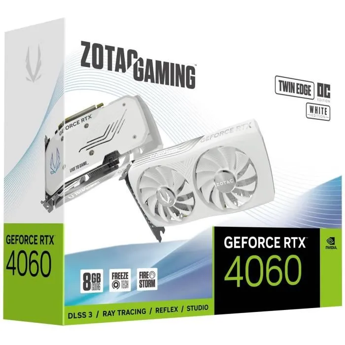 Zotac Carte Graphique Nvidia GeForce RTX 4060 Twin Edge OC Blanche 8GB ZOT4895173627187 3