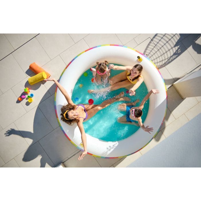 Bestway Piscine Enfant 2 Arceaux Arc-en-ciel 206x206x51cm +6 Ans Jardin 54443 17