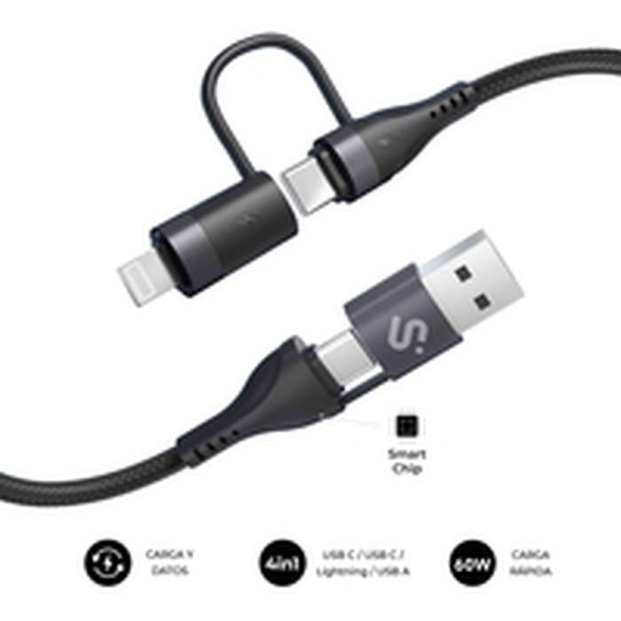 Câble HDMI Subblim SUBCAB-4IN101 Noir 1,2 m 5