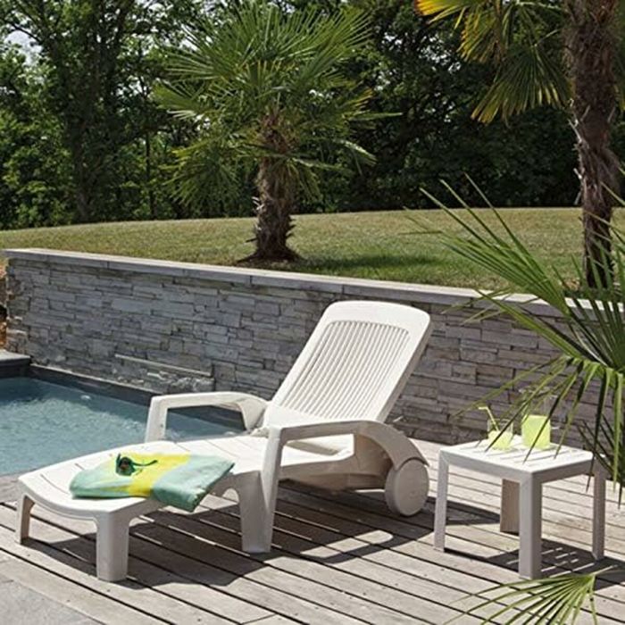 Table d'appoint Grosfillex Blanc Résine Plastique 40 x 40 x 35 cm 1