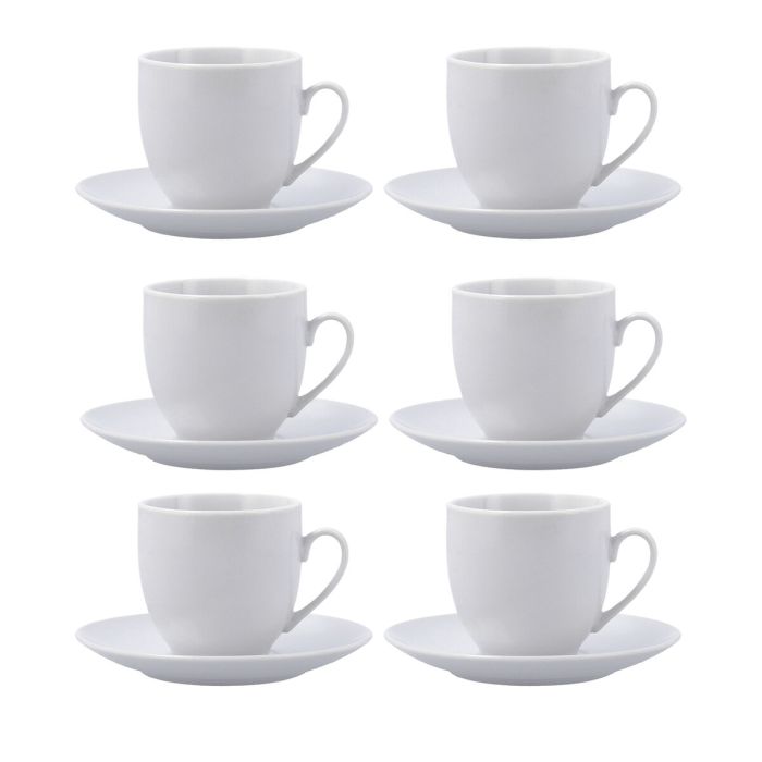 Tasse avec sous-tasse Quid New Renova Blanc Céramique 200 ml (6 Unités) 2