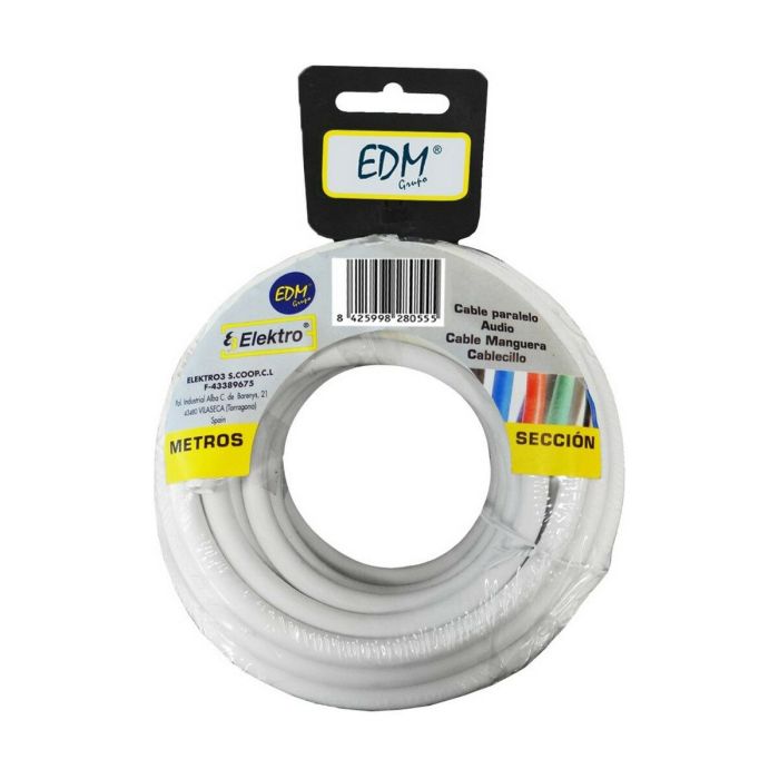 Câble EDM 28087 Blanc 2 x 1 mm 15 m 0 Câble EDM 28087 Blanc 2 x 1 mm 15 m 0